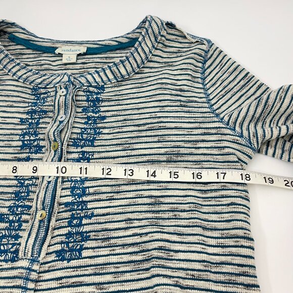 *SUNDANCE Embroidered Space Dyed Waffle Knit Thermal Henley Top Size S - Picture 10 of 13